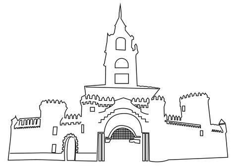 Puerta De La Ciudad In Loja Ecuador Coloring Page